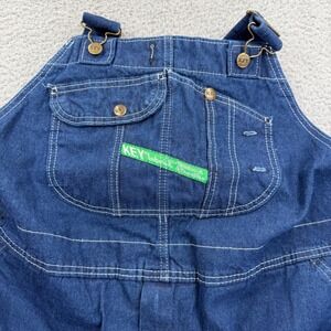 Key Imperial Mens Blue Denim Bib Overalls Workwear 46x29 Dark Wash Carpenter